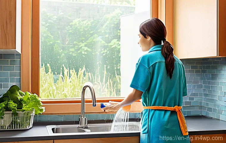물 절약으로 환경 보호하기 - **Prompt 1: Futuristic Water Management at Home**
    A clear, modern illustration showing a person,...