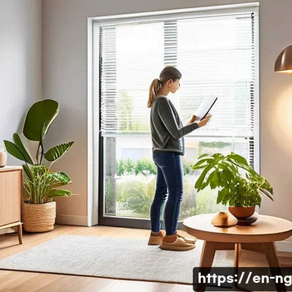 환경 보호를 위한 가정의 작은 변화 - A cozy, modern living room illuminated by warm LED lighting, showcasing sleek LED bulbs in stylish f...